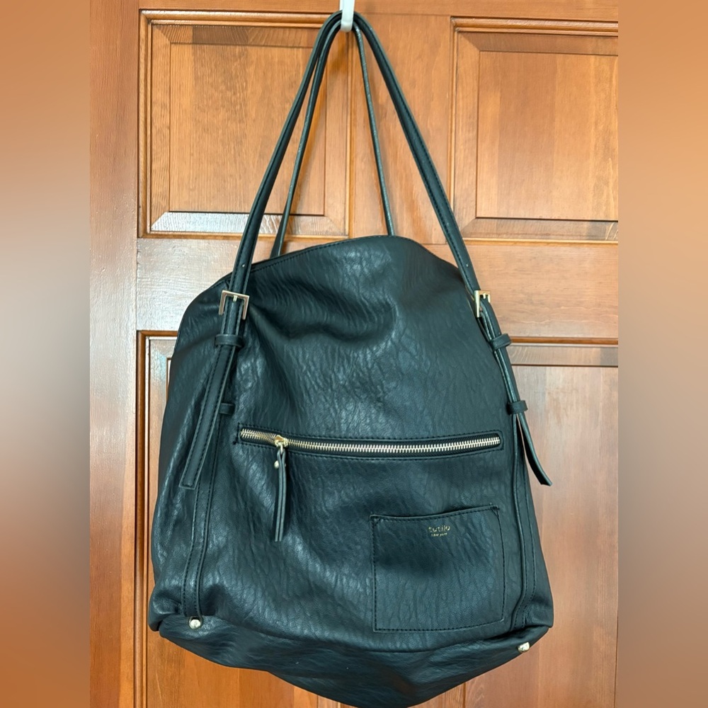 Tutilo New York Black Leather Tote Bag